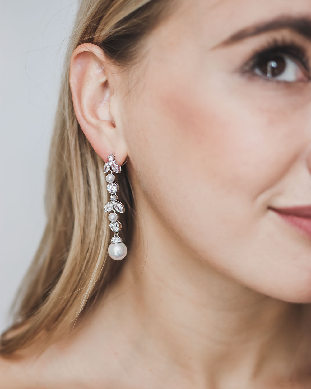 Pearl Dangle Wedding Earrings