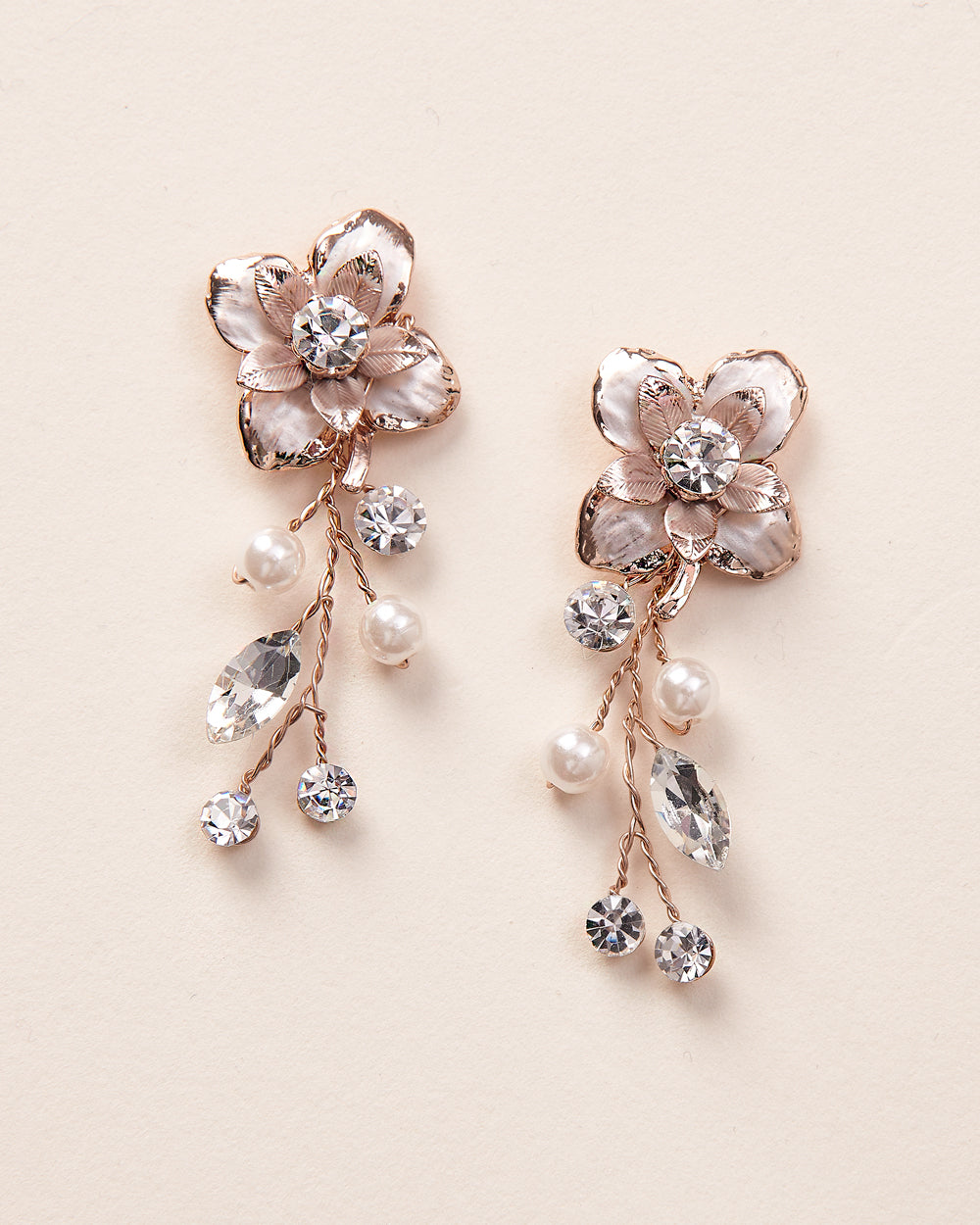 Rose Gold Floral Earrings