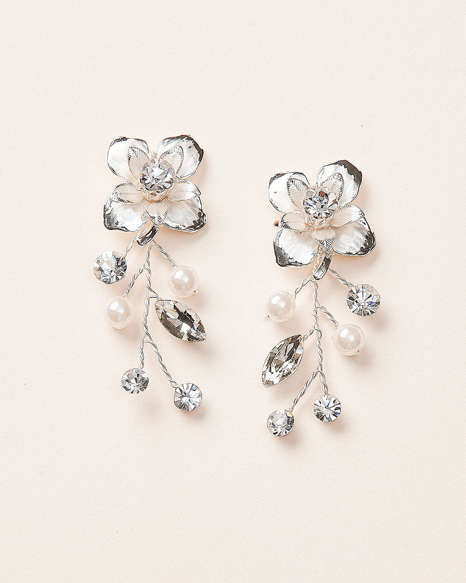 Petite Pearl & Floral Earrings - Shop Bridal Jewelry | Dareth Colburn