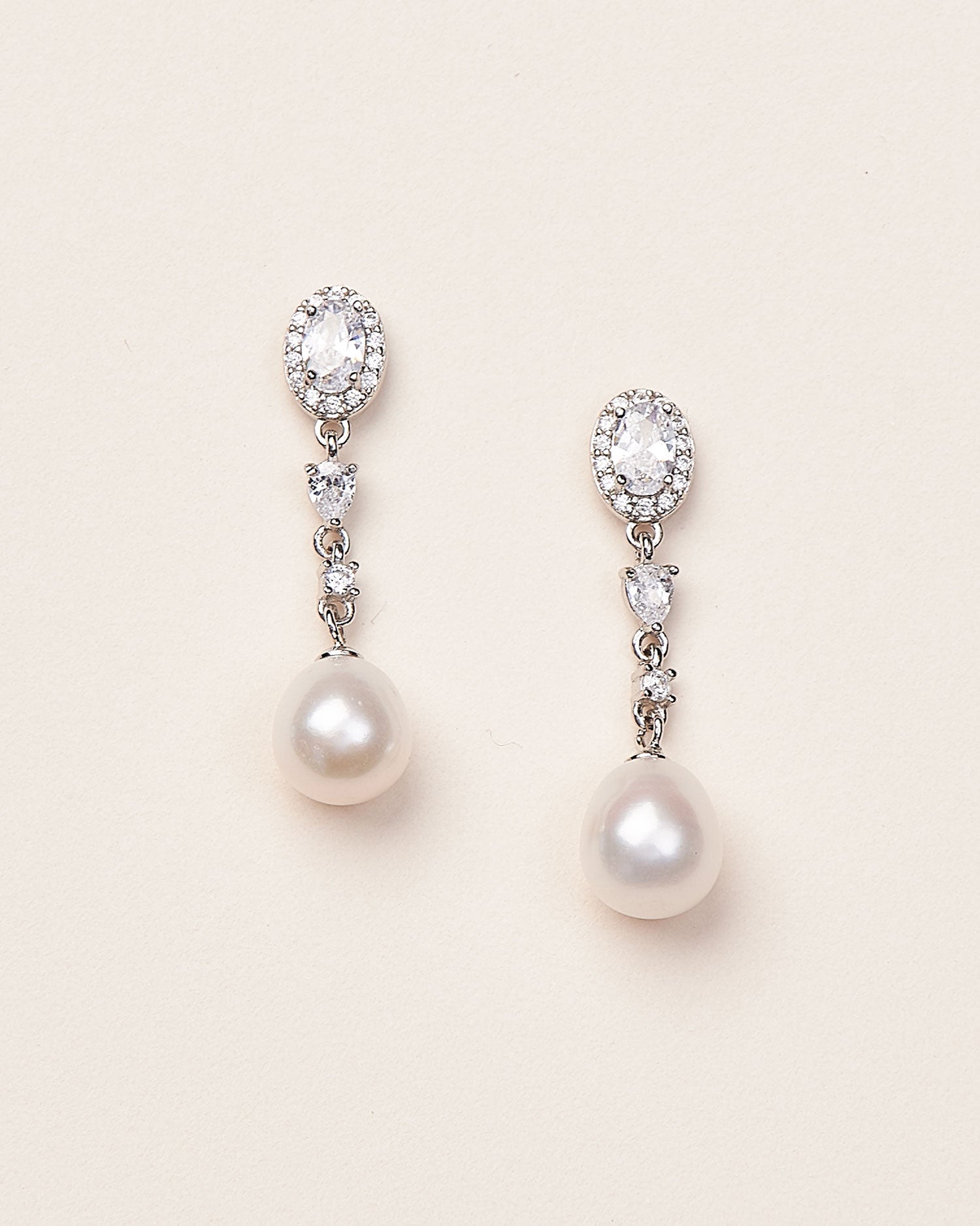 Pearl Dangle Wedding Earrings