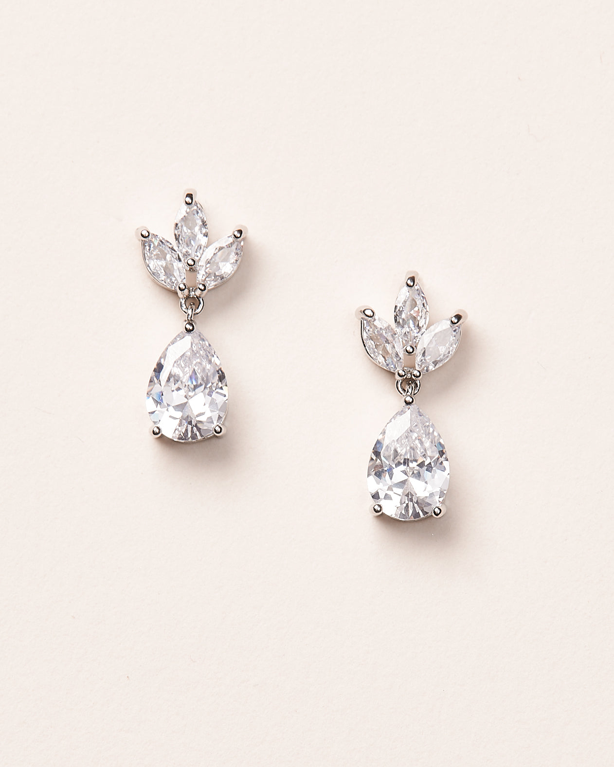 Cubic Zirconia Bridal Drop Earrings