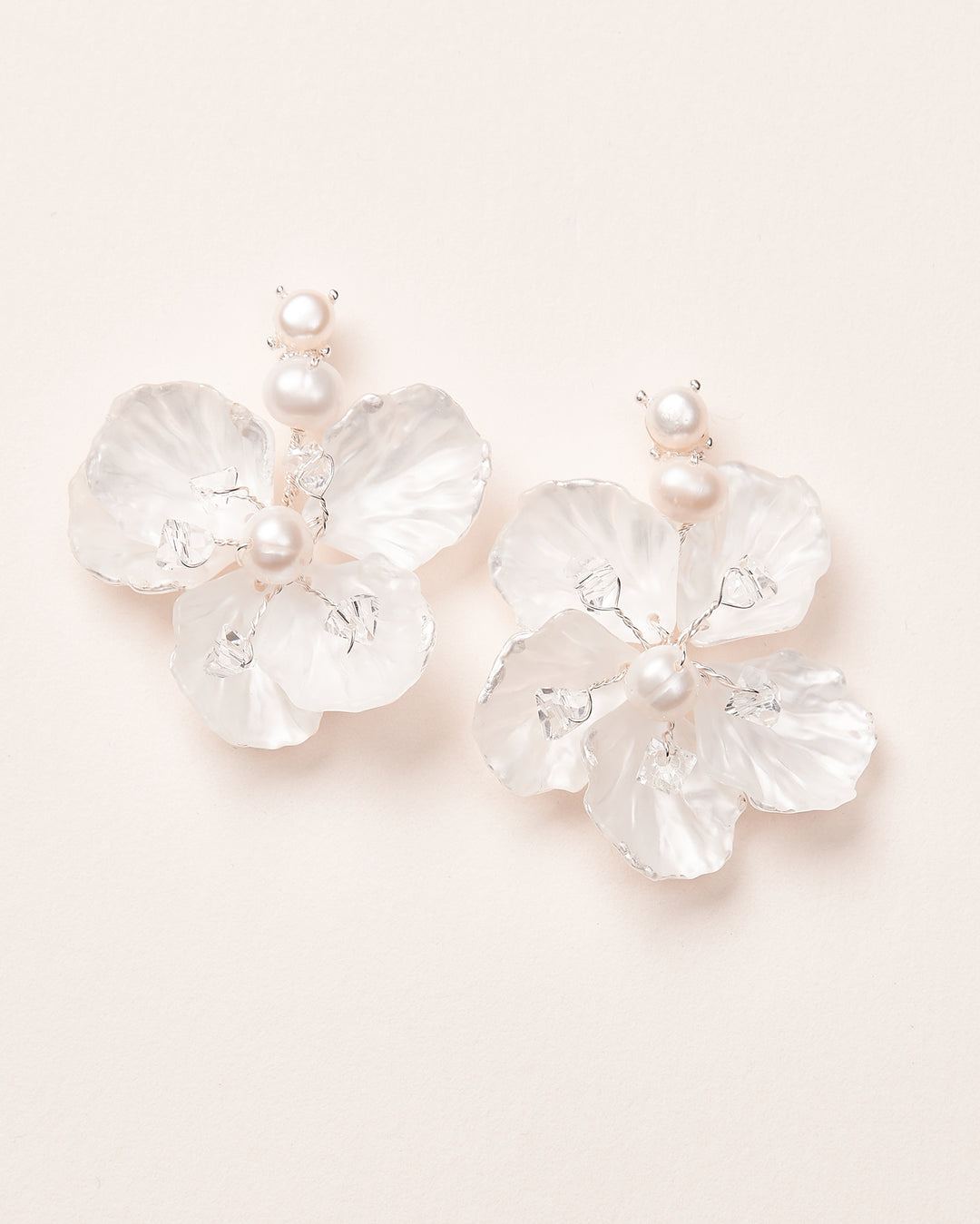 Floral Freshwater Pearl Bridal Earrings 
