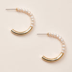 Gold Hoops with Pearls