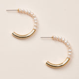 Gold Hoops with Pearls