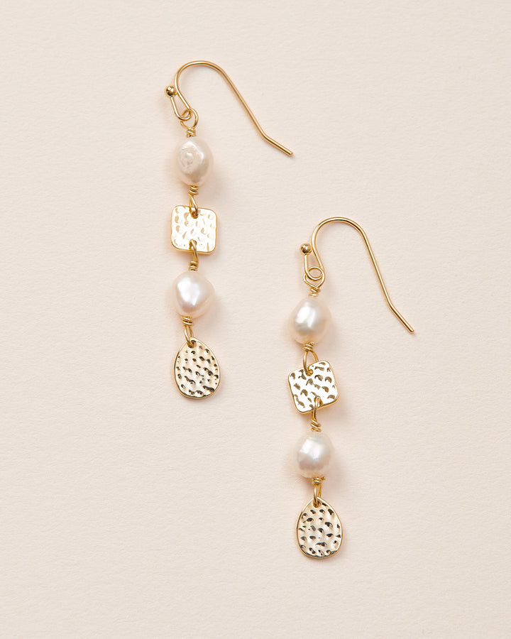 Pearl Dangle Earrings Gold