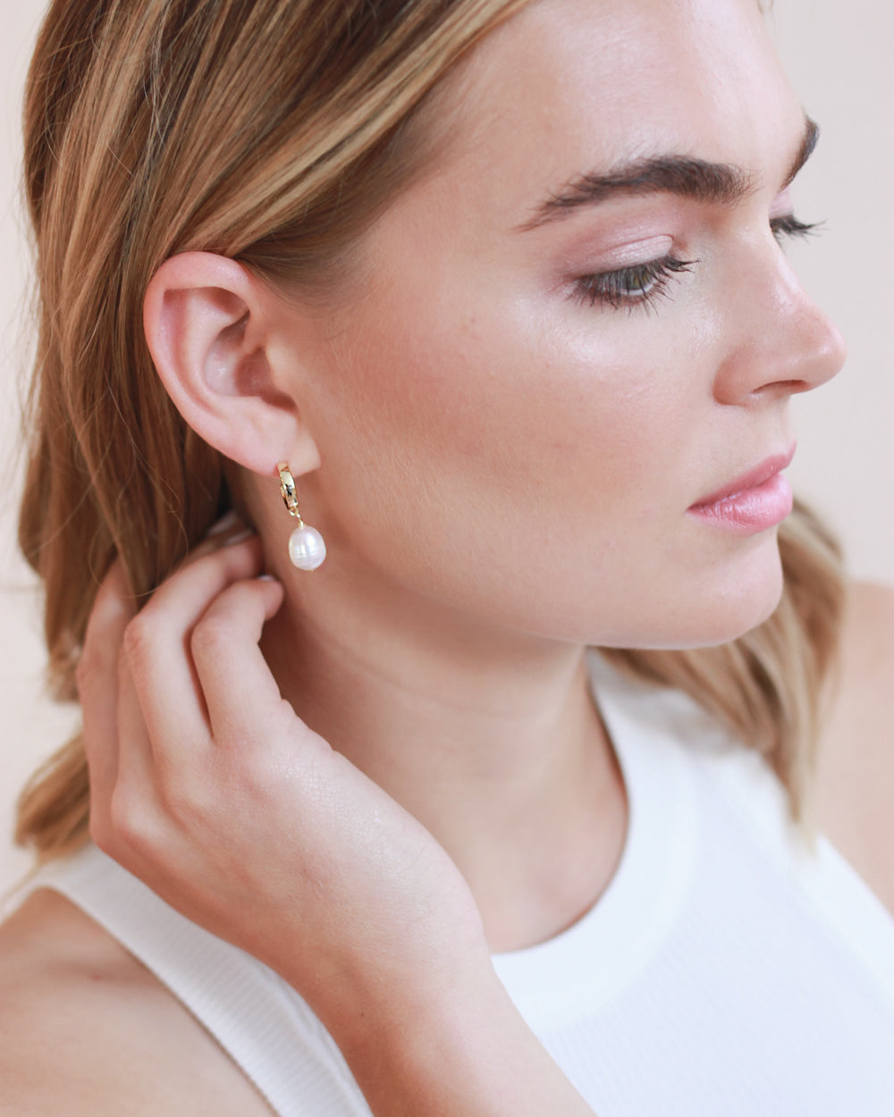 Pearl Hoop Earrings