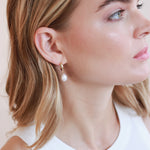 Gold Wedding Earrings with Pearl