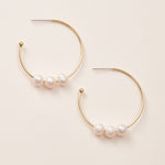 Gold Pearl Hoops
