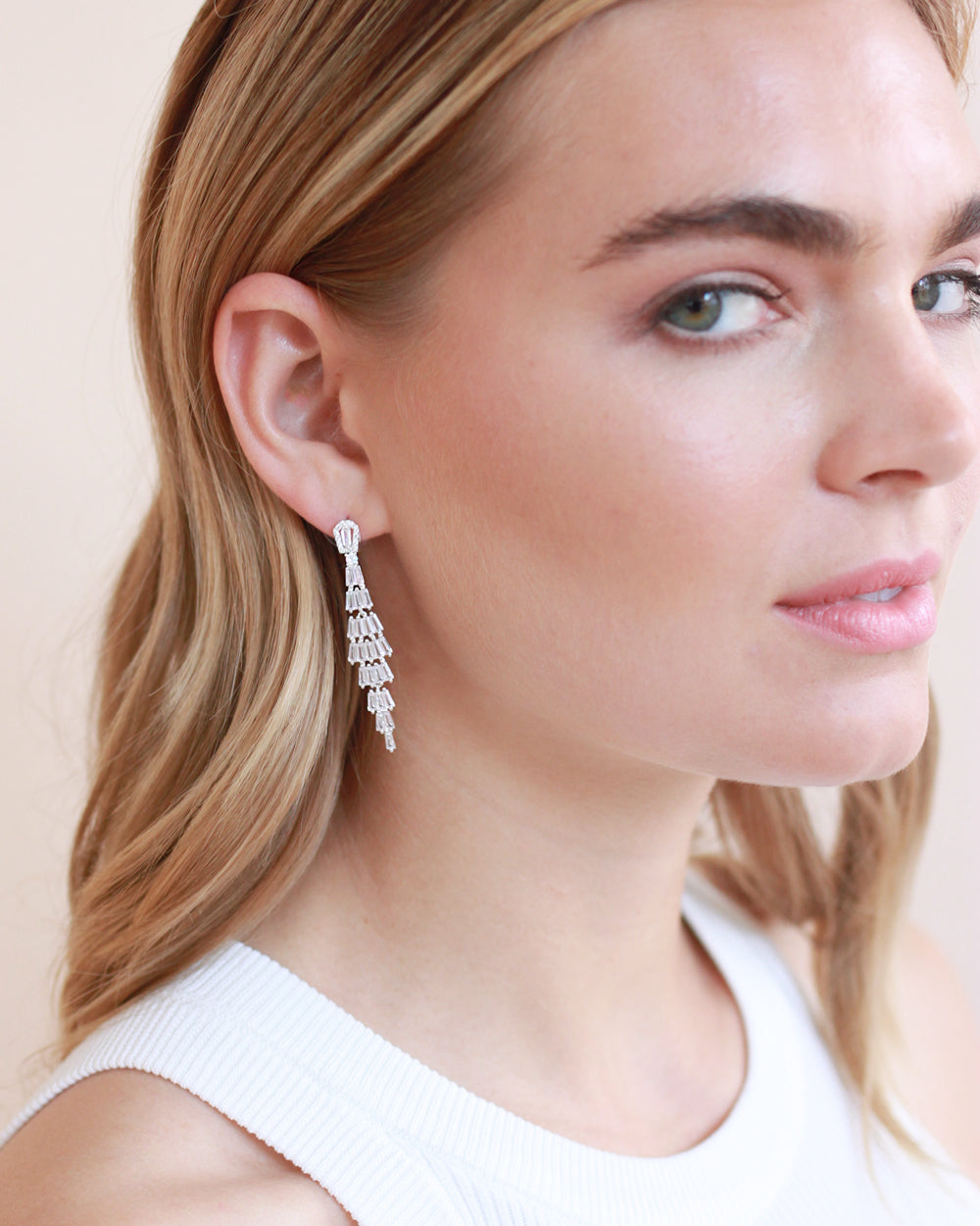 Wedding Dangle Earrings CZ
