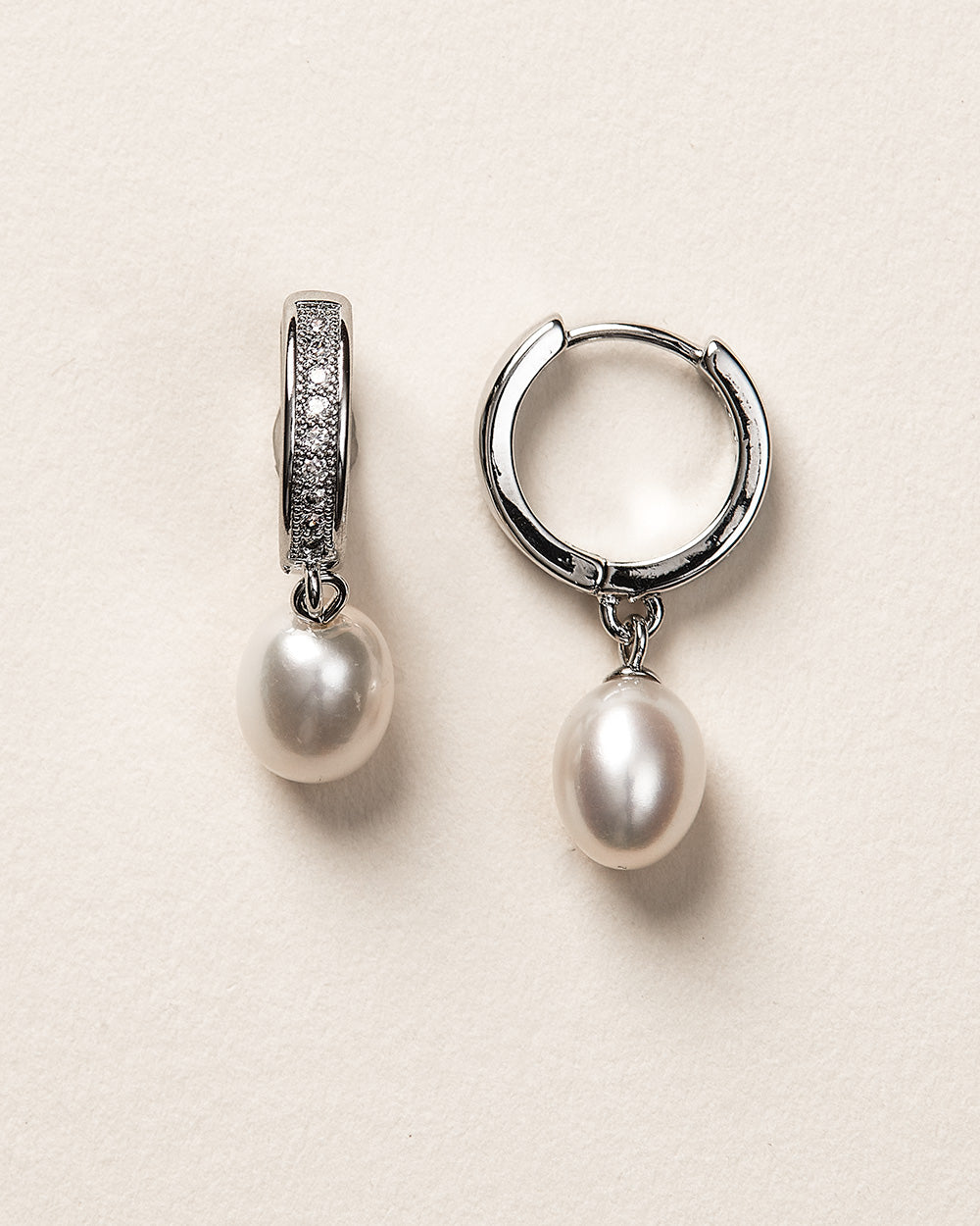 Silver Dangle Pearl Earrings