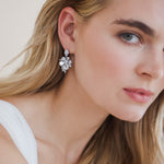 Cubic Zirconia Silver Bridal Earrings