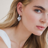 Cubic Zirconia Silver Bridal Earrings