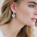 CZ Silver Bridal Earrings