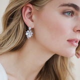 CZ Silver Bridal Earrings