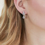 Floral CZ Dangle Earrings