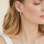 Silver CZ Dangle Earrings