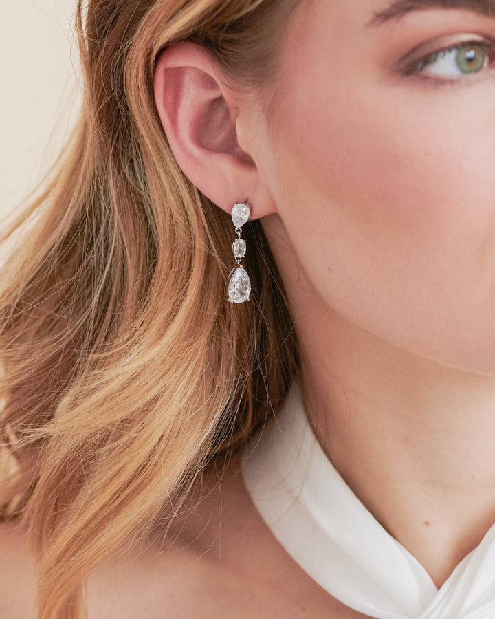 Miley CZ Silver Dangle Earrings