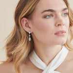 Silver CZ Dangle Earrings