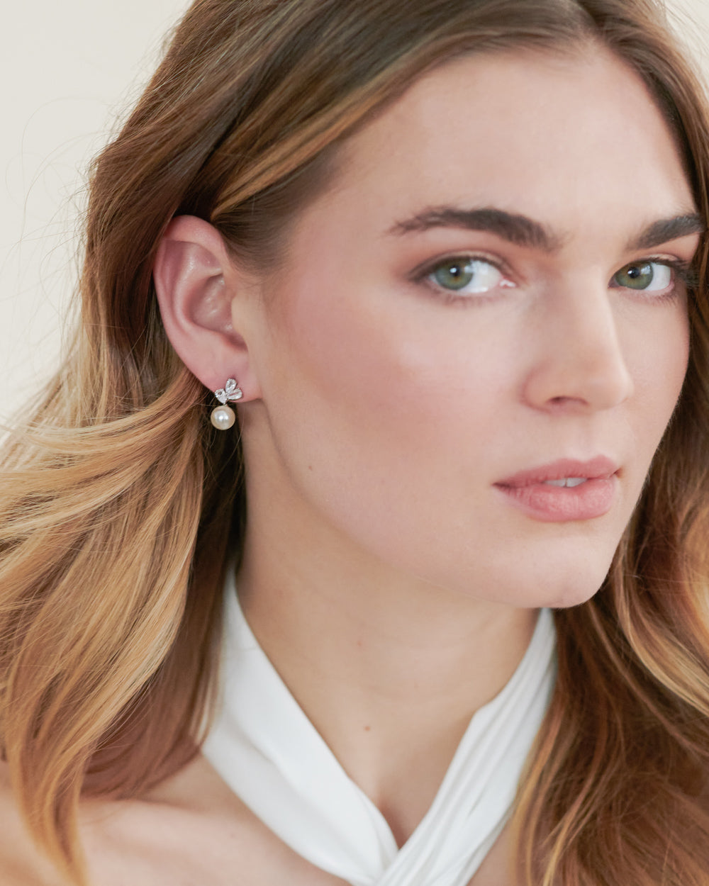 CZ Pearl Drop Earrings
