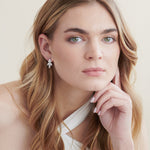 Floral Bridal Stud CZ Earrings