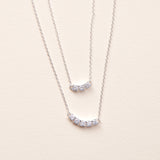 Silver double layer necklace