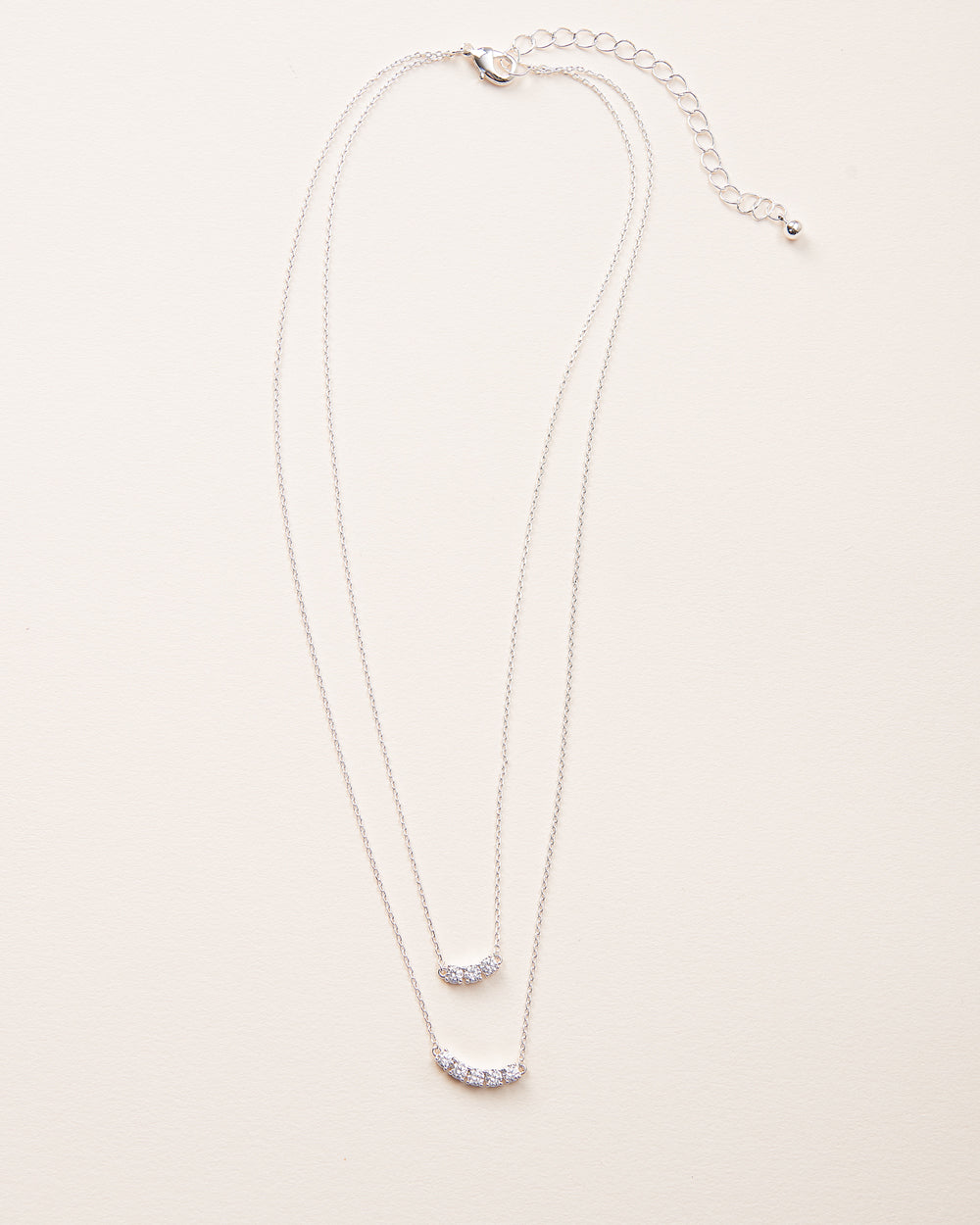 Silver two layer necklace