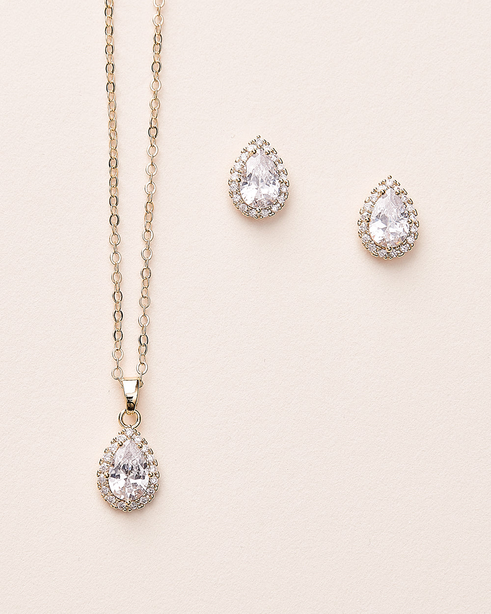 Gold CZ Bridesmaid Pendant