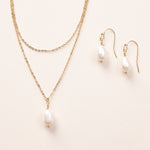 Gold Pearl Jewelry Set