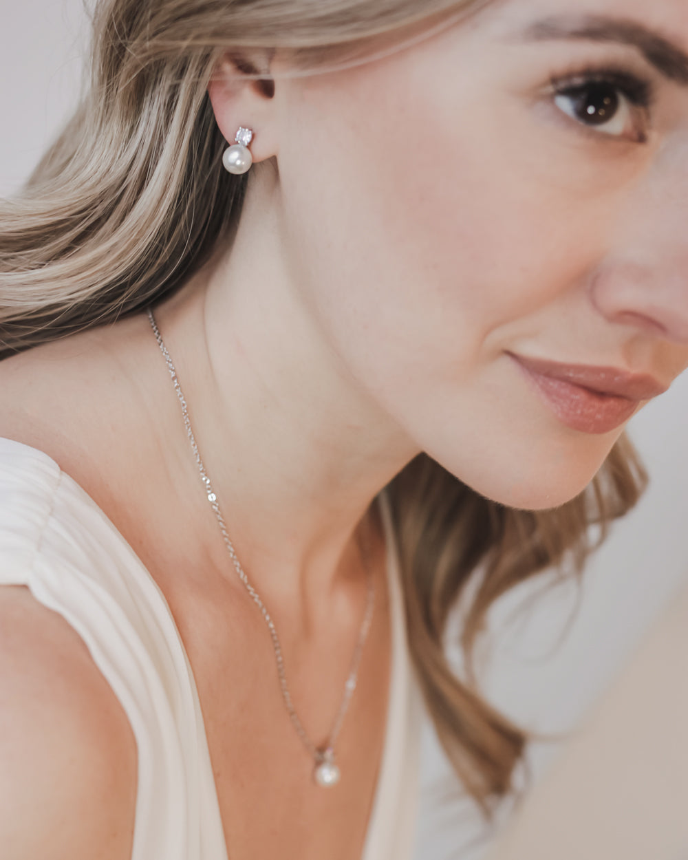 Pearl CZ Bridesmaid Jewelry