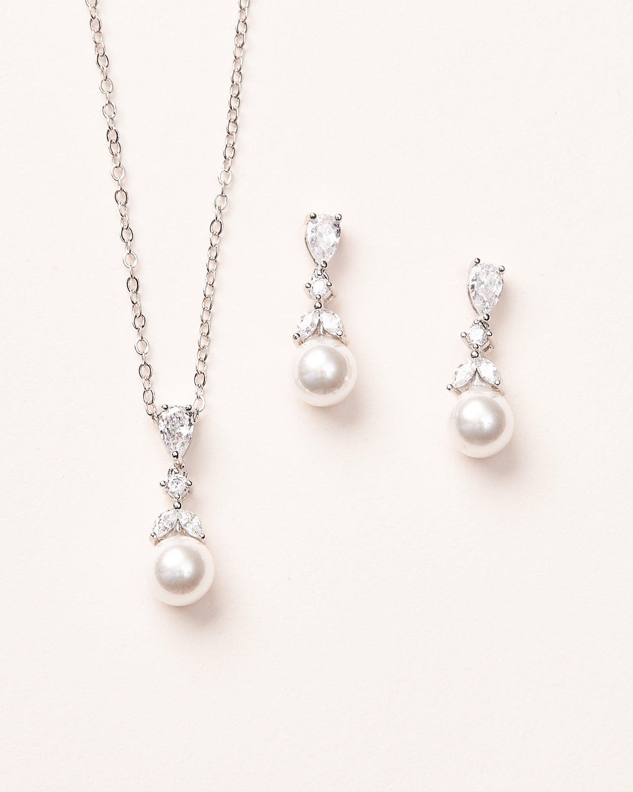 Pearl Pendant Bridal Jewelry Set 
