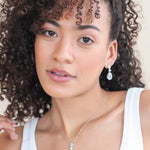Cubic Zirconia Earrings and Necklace Set