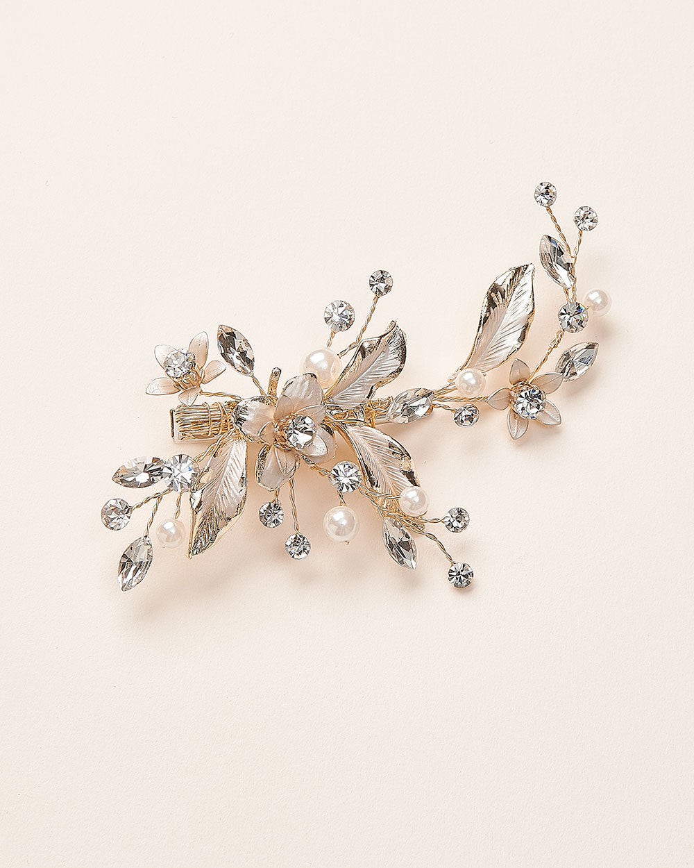 Erma Petite Pearl & Floral Clip - Shop Bridal Accessories | Dareth Colburn Silver