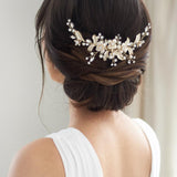 Gold Floral Back Comb