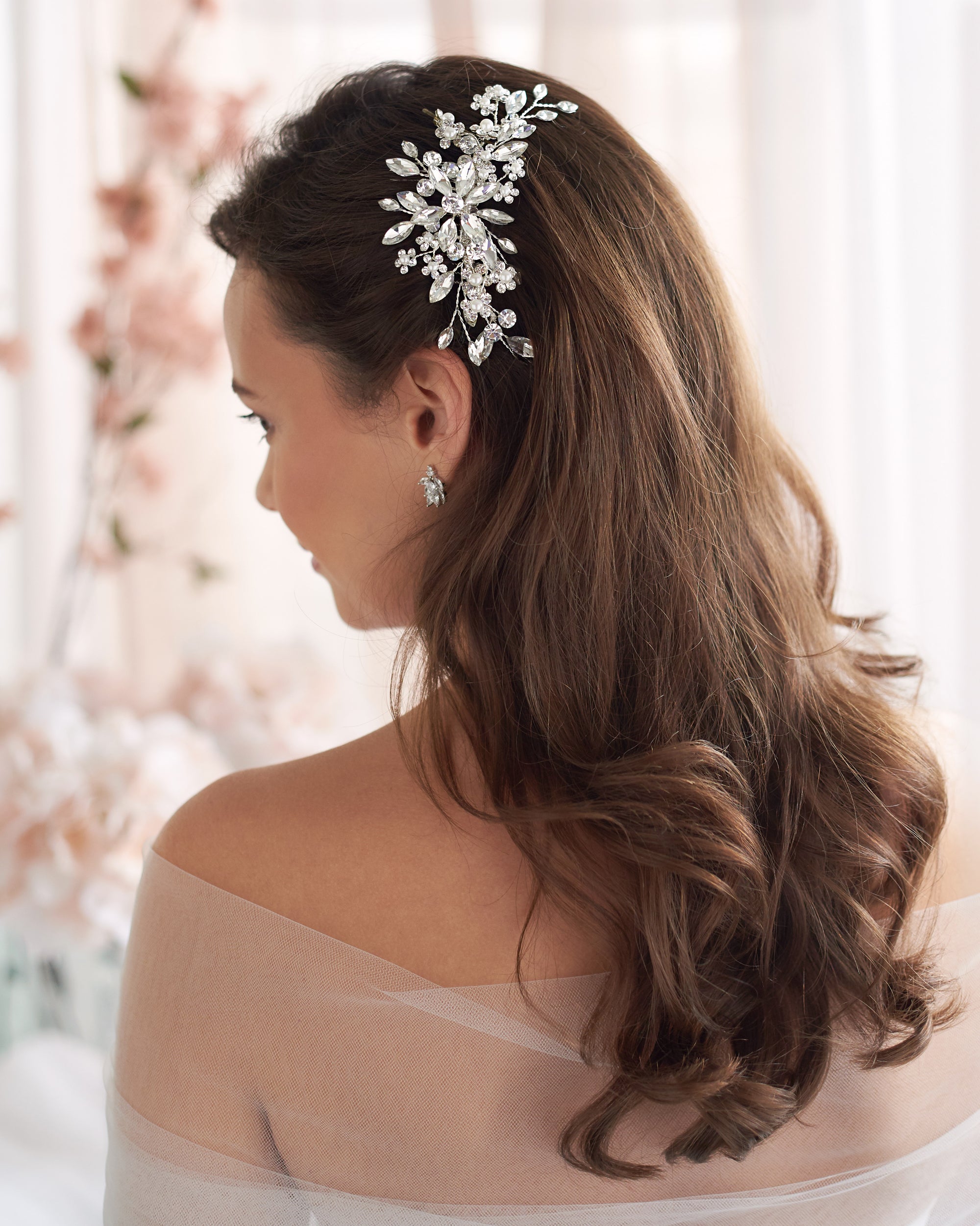 Crystal Floral Comb Wedding