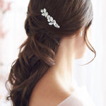 Silver Opal & Crystal Gemstone Wedding Hair Comb