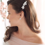 Silver Crystal & Opal Bridal Hair Comb