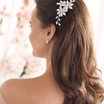 Silver Petite Pearl & Crystal Gemstone Hair Clip