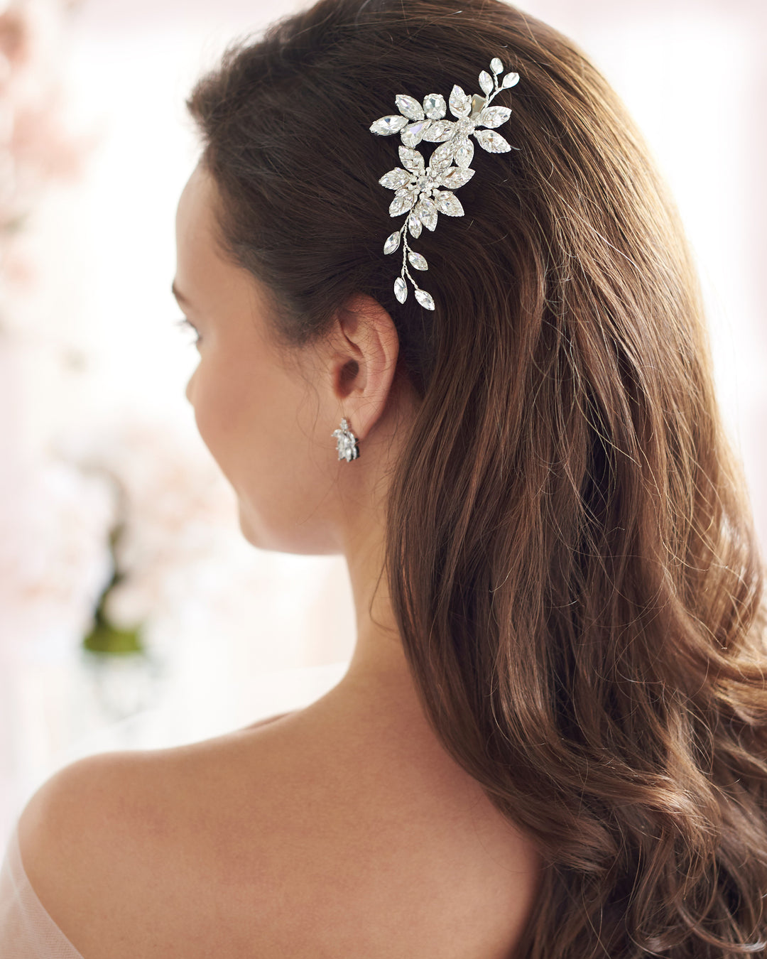 Silver Pearl & Crystal Wedding Hair Clip