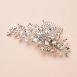 Floral Silver Crystal Bridal Comb