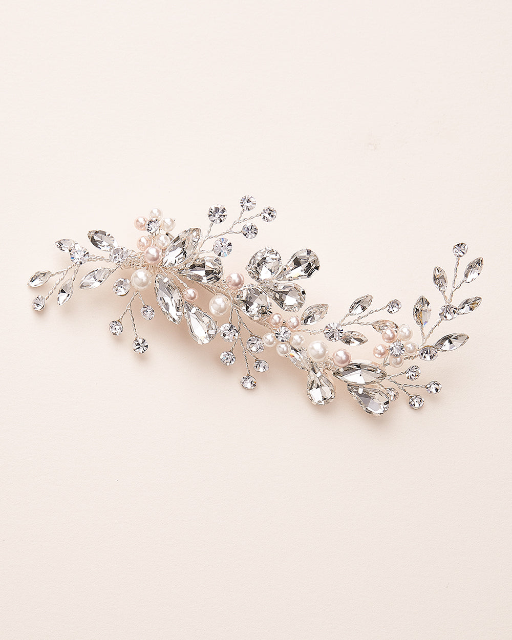Blush Pink Pearl Wedding Comb