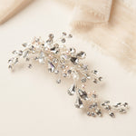 Crystal & Pearl Silver Floral Bridal Hair Clip