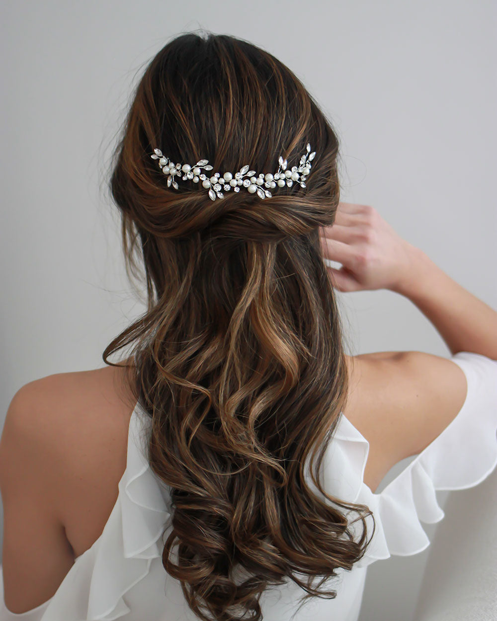 Pearl & Crystal Backpiece