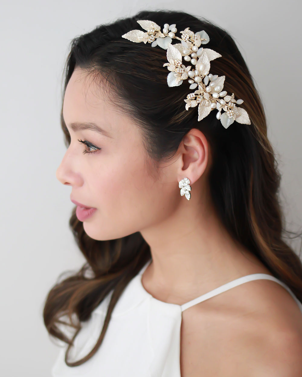 Bridal Comb Gold with Pearls