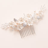 Floral Wedding Comb Pearls