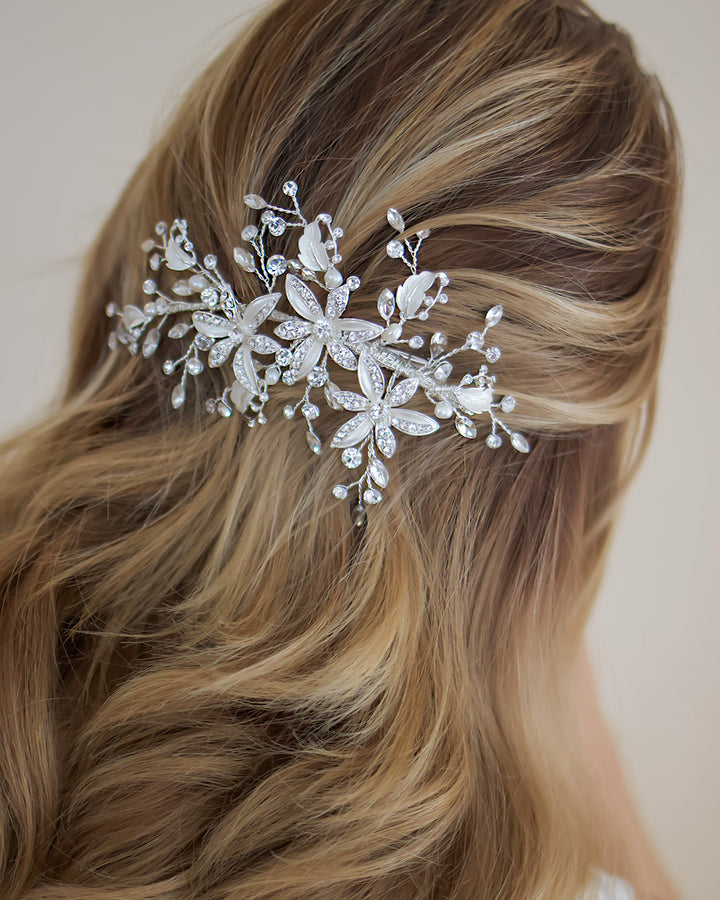 Bridal Floral Comb