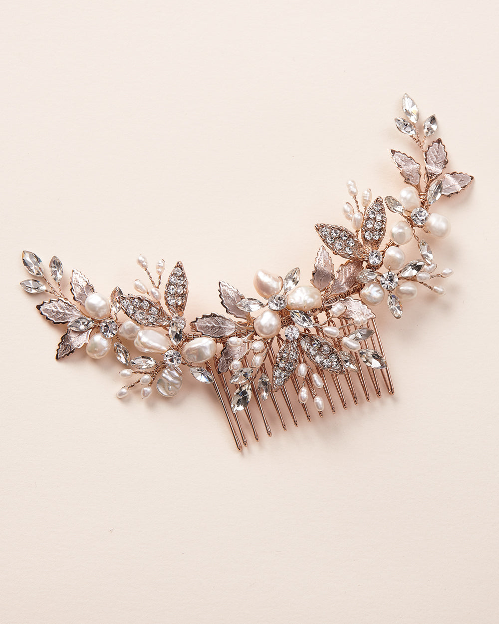 Rose Gold Bridal Headpiece Comb