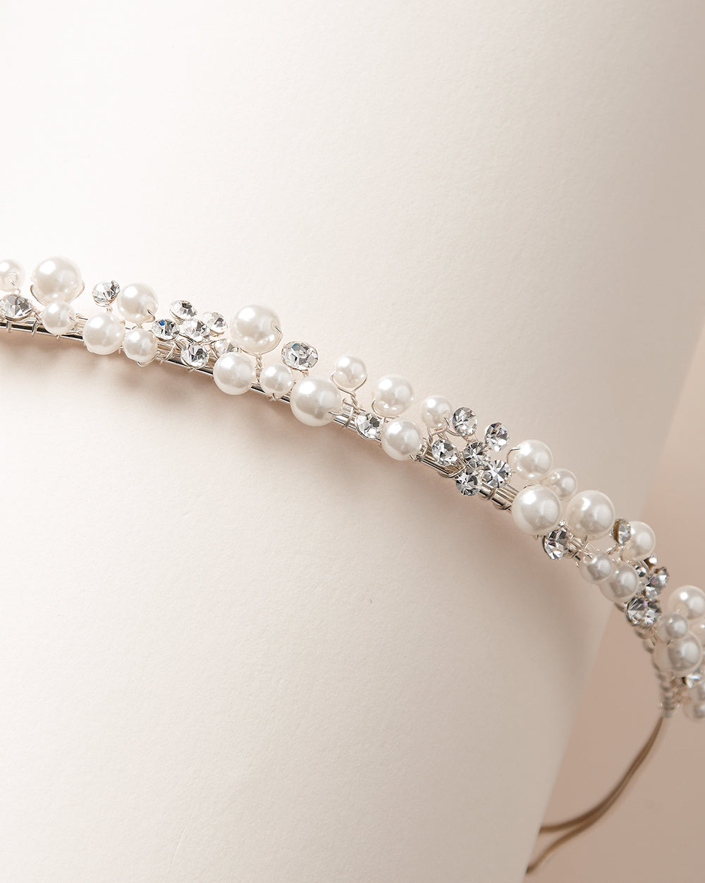 Small Wedding Headband with Pearls