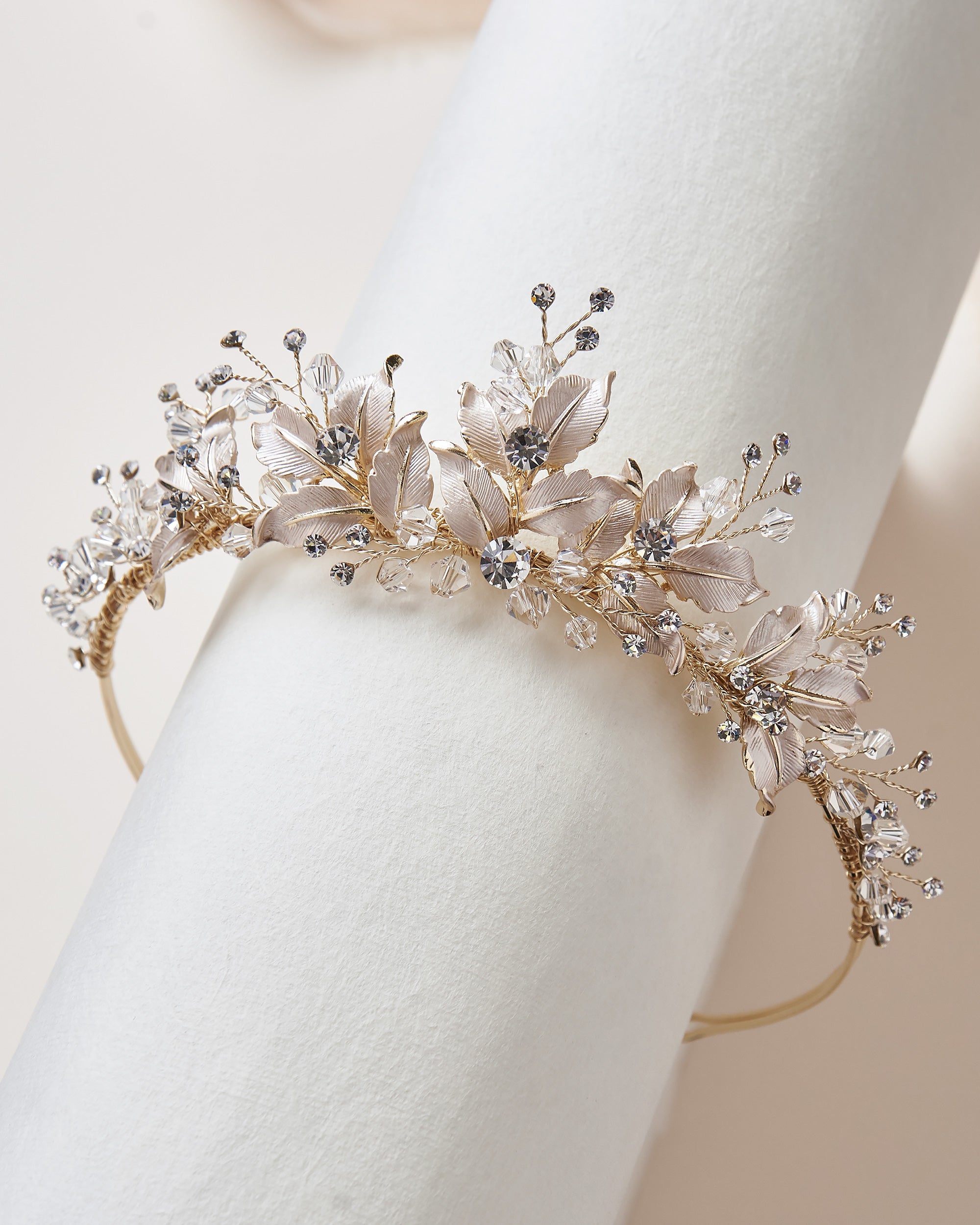 Gold Wedding Crown Floral