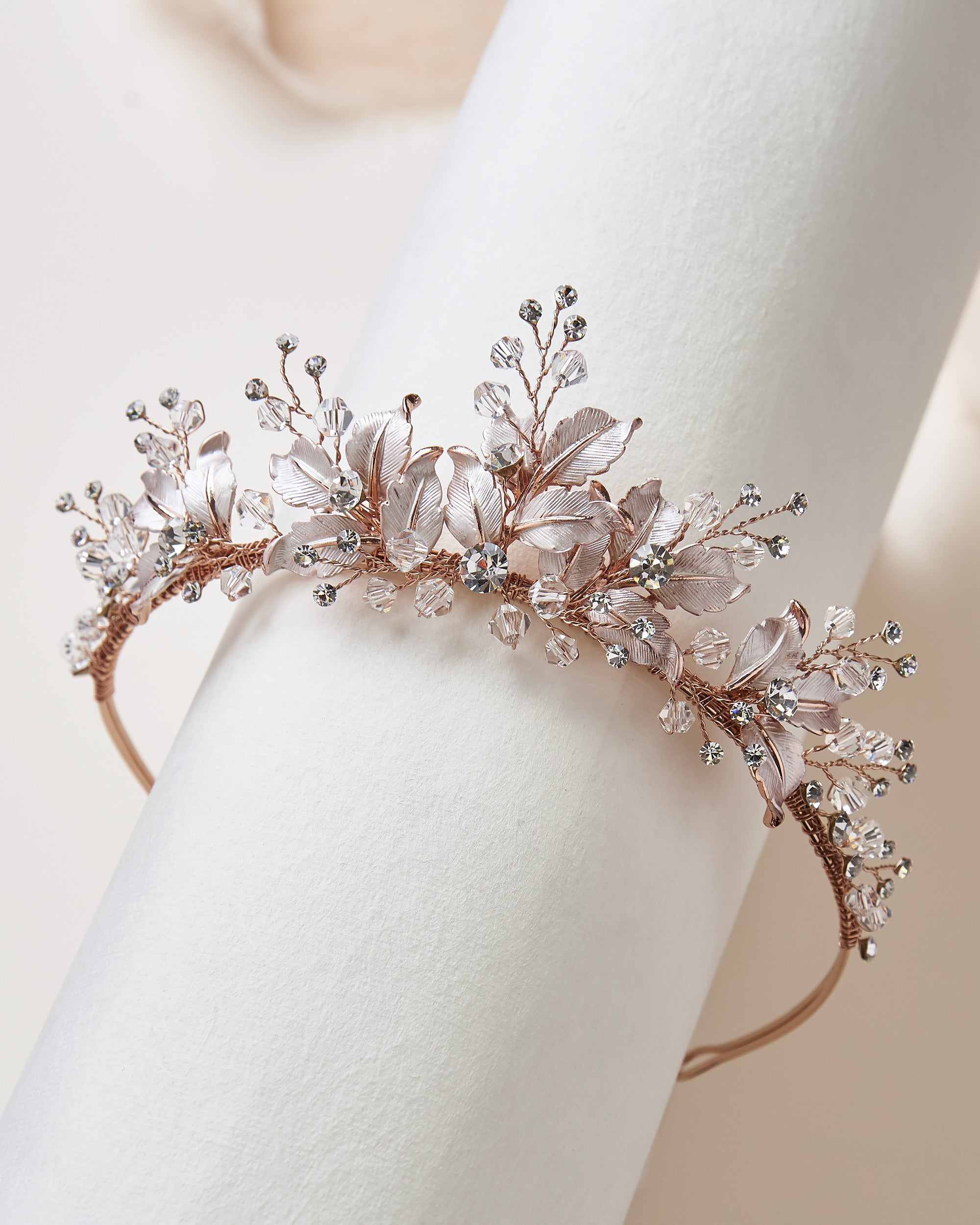 Rose Gold Floral Tiara