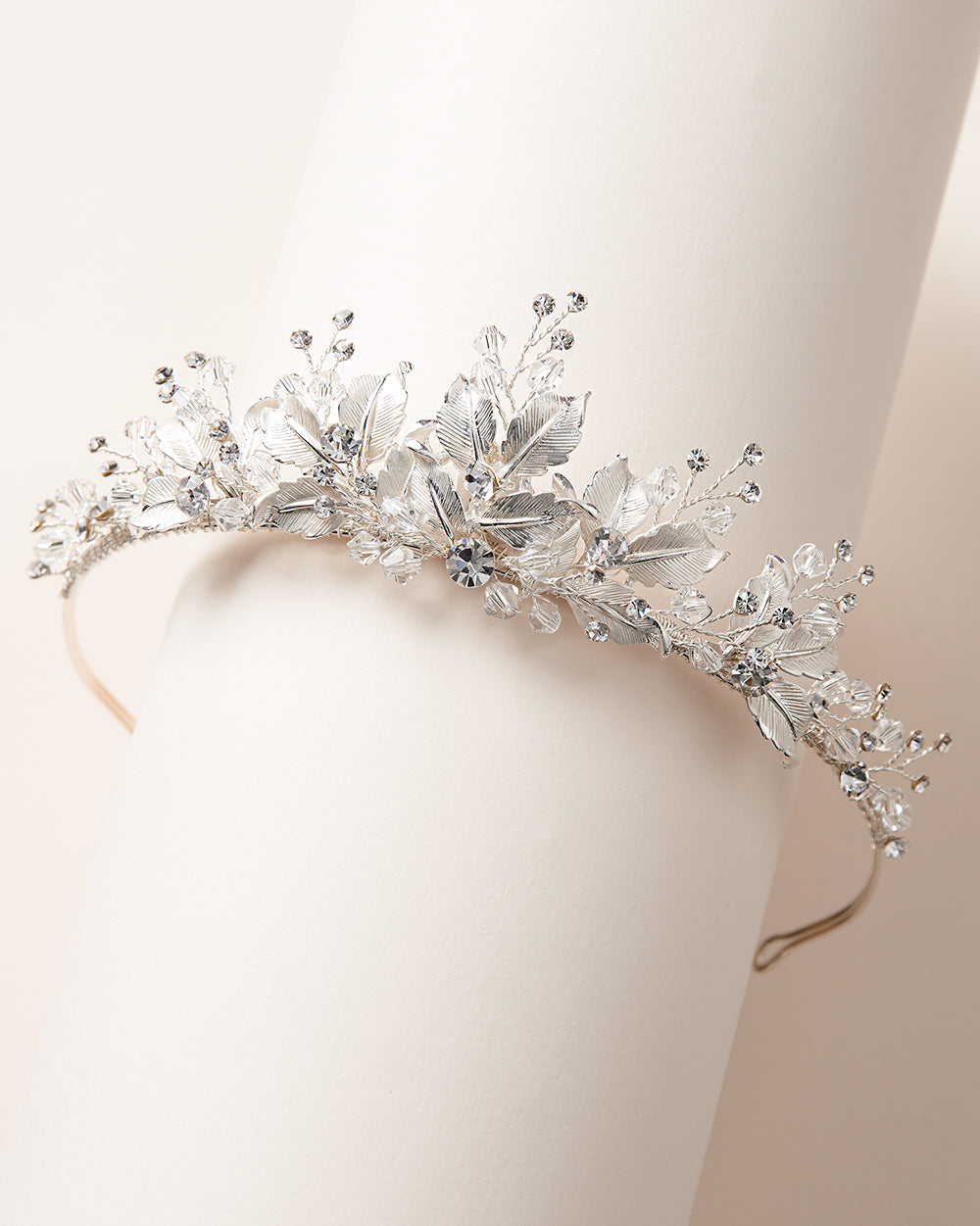 Silver Floral Tiara
